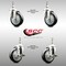 Service Caster 4 Inch 316SS Black Polyurethane Swivel 12mm Threaded Stem Caster Brake, 2PK SS316TS20S414-PPUB-BLK-M1215-2-TLB-2 - alternate 2